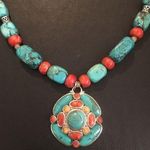 BARSE Turquoise Coral and Citrine Necklace Photo 0