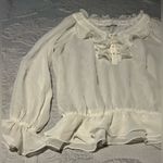 Peter Nygard  White Ruffled Long Sleeve SunBlouse Photo 5