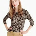 J.Crew  Size Medium Leopard Print 100% Merino Wool Sweater Size xs Photo 0