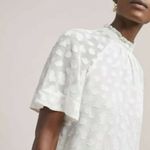 Anthropologie  Feather Bone White Dot Short Sleeve Blouse XS Photo 1