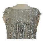 Free People  Shine Time Live Gold Silver Sequin Sleeveless Tunic Top Size XS NEW Photo 5