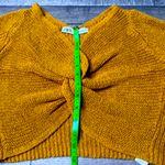 ZARA Mustard V-Neck Twist Sweater Photo 5