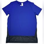 Fabletics Valencia Top Mesh Hem Performance Wear Shirt Blue Womens Large NWT Photo 0