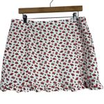 ZARA  Mini Skirt Womens XL White Floral Ruffle Lined Boho Coquette Cottagecore Photo 0