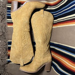 wetkiss Cowboy Boots for Women Knee High Chunky Heel Size 10 Tan Photo 7