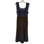 Self Portrait Self-Portrait Angelique Frilled Split Front Dress Women's 4 Black Navy Luxury Photo 7