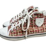 Saint Laurent MALIBU Bedford Tweed & Leather Sneaker size 40 / 9 pink white Photo 0