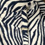 H&M  One Piece Swimsuit Dark Blue Zebra Print Cross Back Size 8 Photo 5