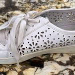White airy sneakers with flower cutouts Size 8 Photo 0