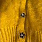 Anthropologie  Maeve Mustard Lace Crochet Collar Cardigan Sweater Photo 4