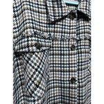 Davi & Dani  Black & White Green  Button Longer Length Jacket Size 1XL‎  Pockets Photo 2