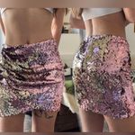 Topshop New Sequin Mini Skirt in Pink and Gold Photo 0