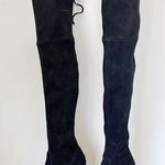 Stuart Weitzman  • Highland Boot over the knee thigh high black suede heeled Photo 1