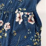 Torrid Blue Floral Challis Zip-Front 3/4 Tab Sleeve Shirt Dress Size 2X Pockets Photo 6