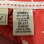 LL Bean Shirt Button Front Size 3X Blouse Sailing Fish Nautical Roll Tab Sleeve Orange Photo 5