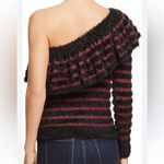 WAYF 🌸 Johnie ruffled shadow striped sweater Photo 1