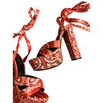 MATA Orange Bandana Lace Up Platform Heels Sandals Size 6 NEW NWOB Photo 9