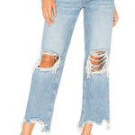 We The Free  People Maggie Straight Ripped Distressed Jeans Size 25 Photo 0