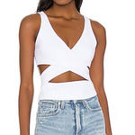 Susana Monaco NWT White Cutout Crossover Crop Top in Sugar Sz Medium $128 Photo 0