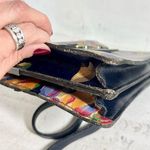 Patricia Nash  Floral Print Leather Satchel Purse Crossbody Bag Winter Bloom Blue Photo 8