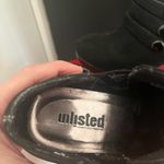 Unlisted Stiletto with button down sides. Black suede and patten leather Photo 5