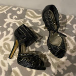 Steve Madden black and gold strappy pumps size 7M Photo 0