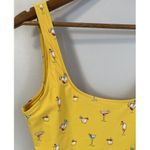 Forever 21  M One Piece Swimsuit Yellow Cocktail Print High Cut EUC No Size Tag Photo 2