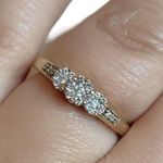 Women’s 10k 10KT IKS Diamond Yellow Gold Flower Cluster Band Ring Size 6.75 Photo 2