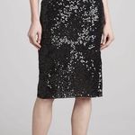 DKNY Women’s Side Slit knee Length sequined pencil skirt in black size 2 Photo 0