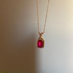 Sterling Silver Pink Tennis Bracelet Necklace Earring Set Emerald Cut Clean Girl Photo 4