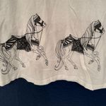 Key Closet White Women’s Carousel Horses Short Sleeve Tee Size Small Photo 3