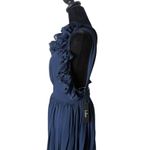 Lulus Ruffled Pleated One Shoulder Midi Dress Size M Blue Splendid Charisma NEW Photo 10