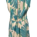 Just Taylor Blue Green White Tropical Boho Preppy Coastal Striped Feather Dress Multiple Size 12 Photo 3