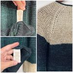 Free People Colorblock Chunky Knit Cardigan S Sweater Button Front Boho Photo 4