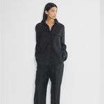 Aritzia NEW  Babaton Button Up Utility Linen Shirt Black Photo 2