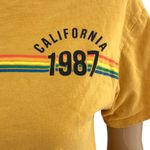 Awake  SMALL Yellow Cold Crush California 1987 Crop Top Tee Short Sleeve Crew Photo 1