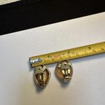 Vintage Signed Ciner Gold Tone And White Enamel Clip Photo 3