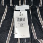 J. Jill Emilie‎ Linen Stretch Paperbag Cropped Wide Leg Pant Black Stripe 3X Photo 6