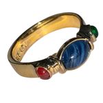 AFJ Natural stones ring in gold over sterling silver. Roughly size 5 Photo 1