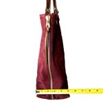 Loewe UGG Burgundy Red Suede Tote Bag with Brown Leather Shoulder Straps Photo 10