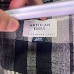 American Eagle NWOT  Black White Plaid Button Down Shacket Medium Western Cowboy Photo 3