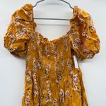 Flynn Skye RTR Flynn Skye Justine Mustard Yellow Floral Puff Sleeve Romper Sz M NEW Photo 3