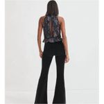 Veronica Beard  Womens Silk Metallic Floral Black Open Back Multi Kailani Top 8 Photo 1