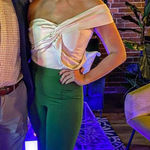 These Three Boutique White one Shoulder Top Photo 0