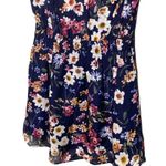 Parker π Floral Silk A-Line V Neck Dress π Scalloped Ruffles π Navy π XS Photo 12