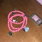 Juicy Couture Retro Pam & Gela Pink Icons Charm Stretch Bracelet Barbiecore Photo 1