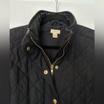 J.Crew  Quilted Jacket Zip Front Snaps Black Womens Medium Photo 4
