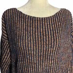 Colorful Blue Striped Knit Cropped Sweater 37PE Size M Photo 3