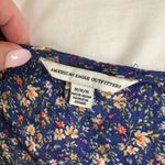 American Eagle  Blue Floral Short Sleeve Crop Top Women's Medium Photo 3