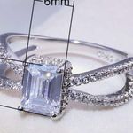Handmade Sterling Silver Square Cut Ring. S925 Photo 4